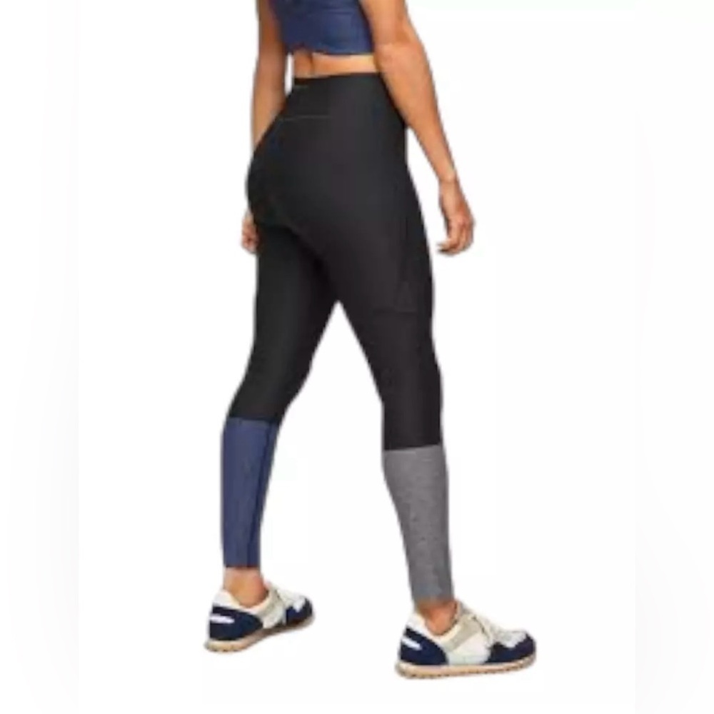 Outdoor Voices Dipped 7/8 Leggings Black Gray Blue Colorblock XS